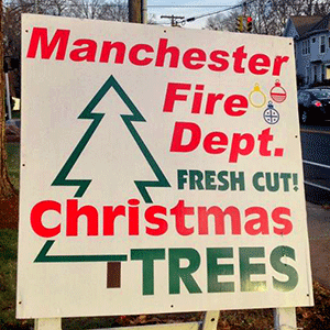 The Manchester, NH Fire Department runs a Christmas Tree fundraiser featuring Uncle Steve's FRESH-CUT! Christmas trees.