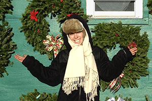 Kelly's intrinsic artistic flair and cheerful essence are reflected in the beautiful Christmas wreaths she creates
